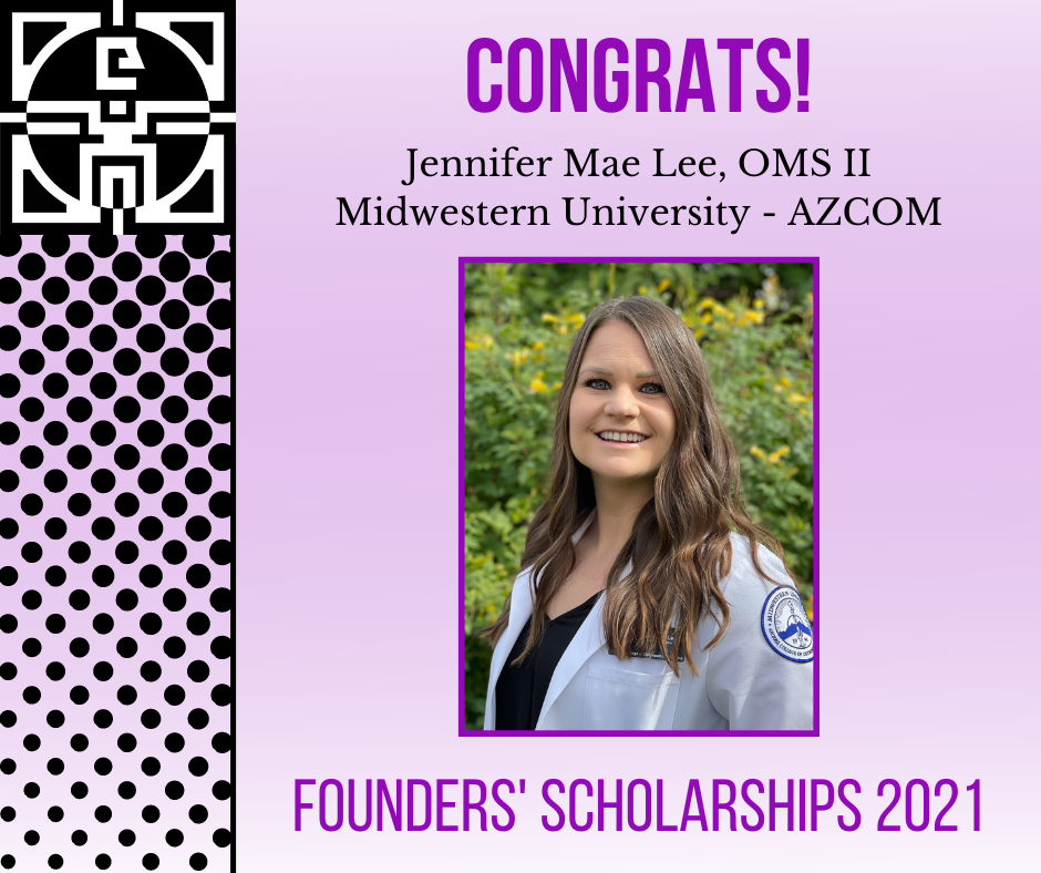 Jennifer Lee Awarded $7,500 Founders' Scholarship